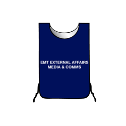 EMT EXTERNAL AFFAIRS MEDIA & COMMS Tabards (large)